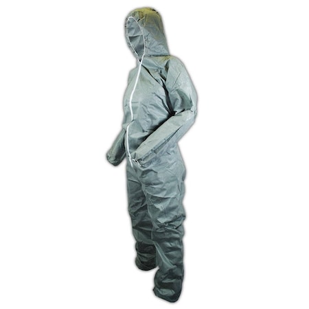 Magid Disposable Coveralls, Hooded, 2XL, SmsSMS, Serged Seam, GrayGrey CVZ3G-XXL